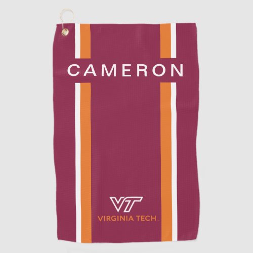 VT Virginia Tech University  Add Your Name Golf Towel