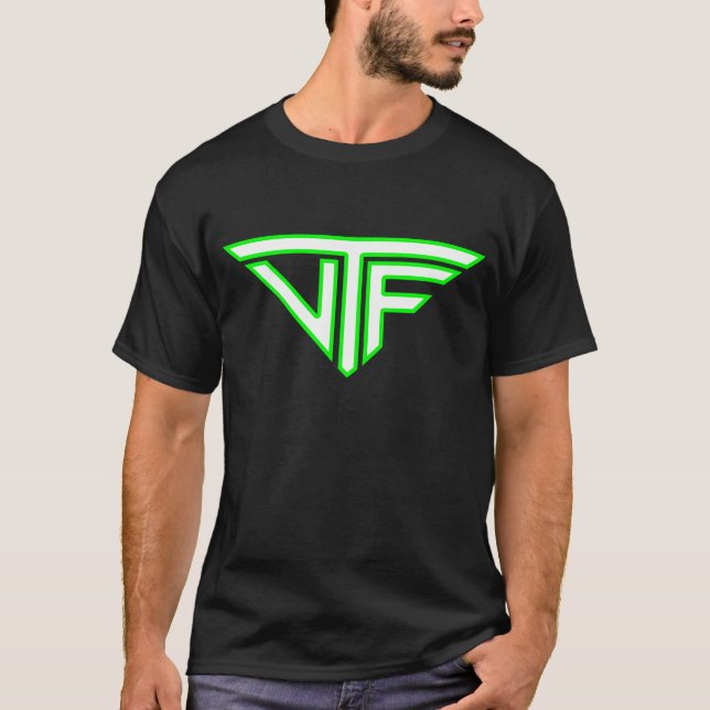 VTF Men's (Electric Green Border Logo) T-Shirt (Front)