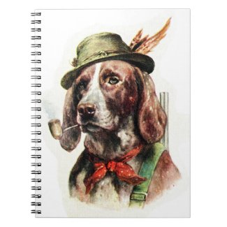 VTG Dog with Pipe Spiral Notebook