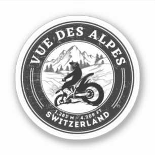 Vue des Alpes swiss–alps motorcycle tour Sticker