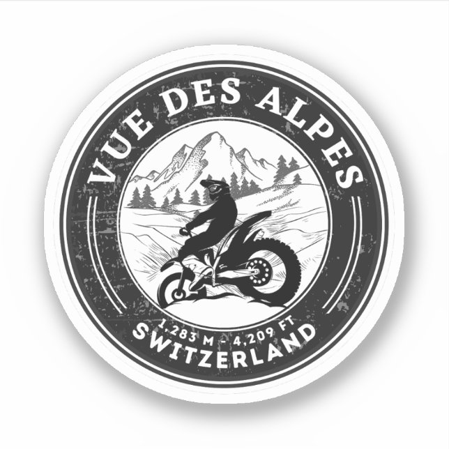 Vue des Alpes swiss–alps motorcycle tour Sticker (Front)