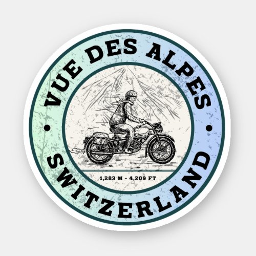 Vue des Alpes swissalps motorcycle tour Sticker