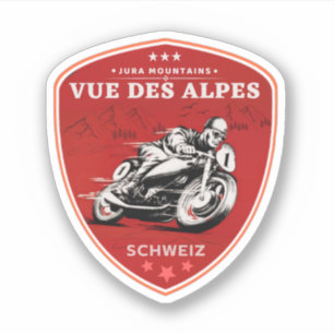 Vue des Alpes swiss–alps motorcycle tour Sticker
