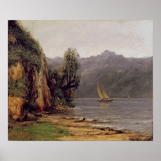 Vue du Lac Leman, c.1873-77 Poster (Front)