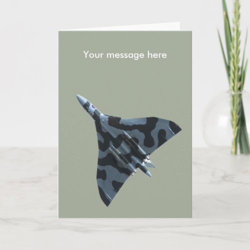 Vulcan bomber in flight card