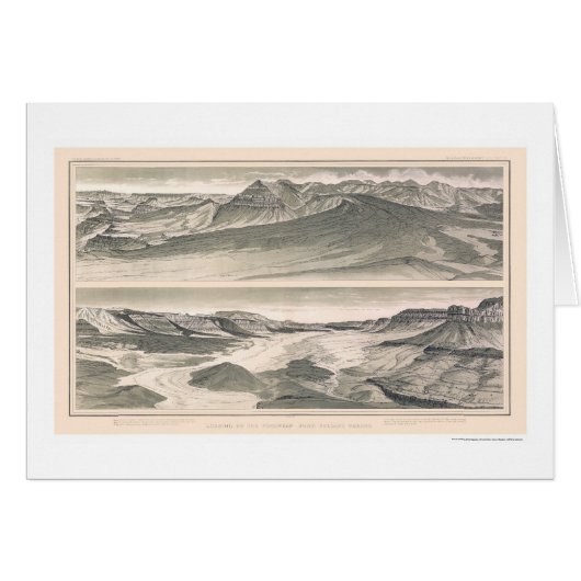 Vulcan Grand Canyon Print by Dutton 1882 Cards (Front Horizontal)