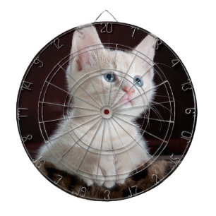 Vulnerable White Kitten Dart Board
