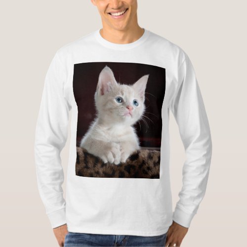 Vulnerable White Kitten T_Shirt