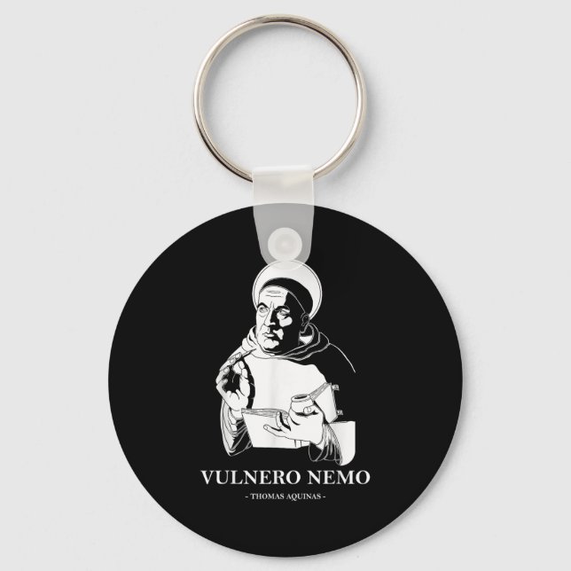 Vulnero Nemo Catholic Saint Thomas Aquinas Quote  Keychain (Front)
