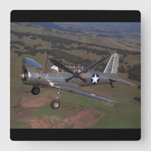 Vultee, BT-13, WWII_Classic Aviation Square Wall Clock