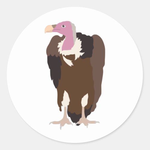 Vulture Bird Illustration Classic Round Sticker
