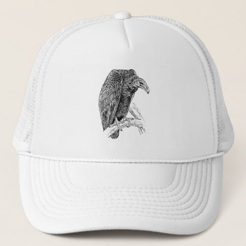 Vulture Bird Realistic Sketch Trucker Hat