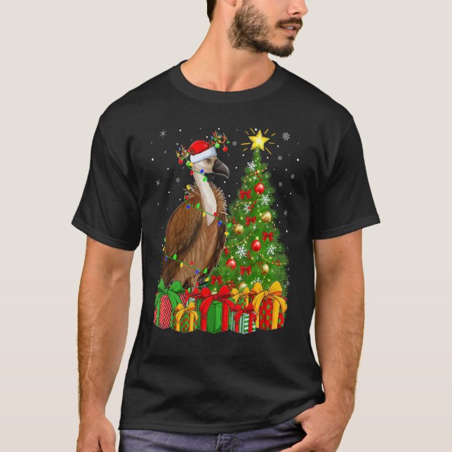 Vulture Bird   Xmas Holiday Santa Vulture Christma T-Shirt (Front)
