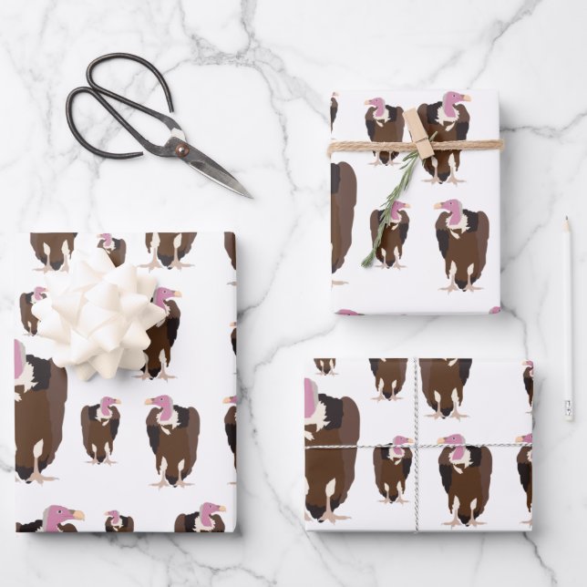 Vulture Birds Pattern  Wrapping Paper Sheets (Front)