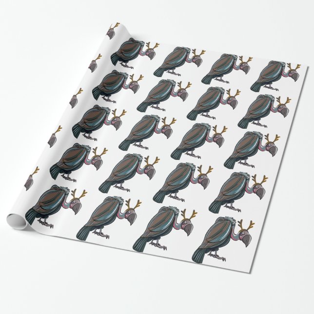 Vulture Christmas wrapping paper (Unrolled)