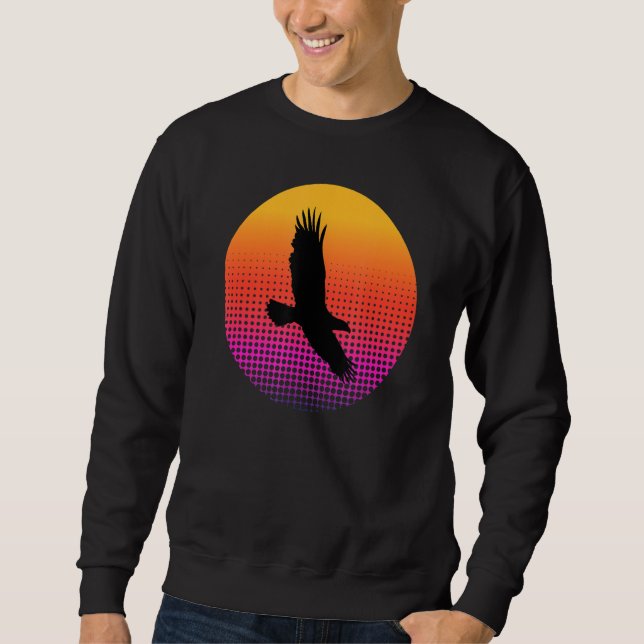 Vulture Eagle Bird Flying in the Sky at Sunset Ani Sweatshirt (Front)