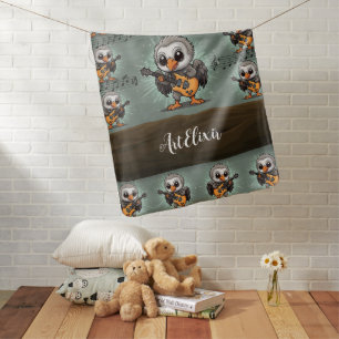 Vulture Musician Print Baby Blanket