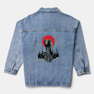 Vulture on Vintage Car with Red Sun Denim Jacket