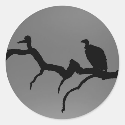 Vulture Silhouette Classic Round Sticker