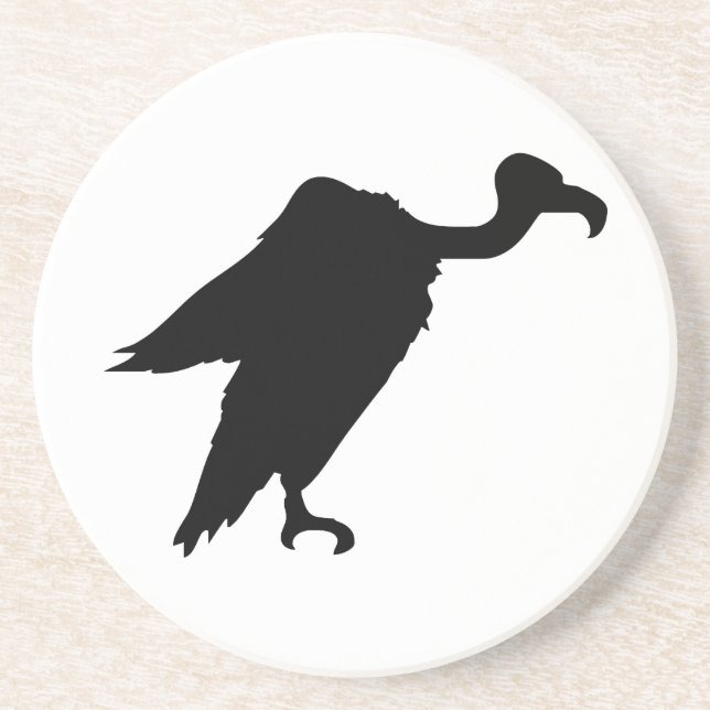 Vulture Silhouette Drink Coaster (Front)