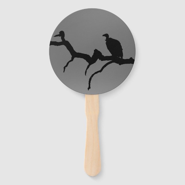 Vulture Silhouette Hand Fan (Back)
