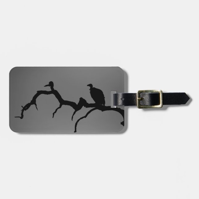 Vulture Silhouette Luggage Tag (Front Horizontal)