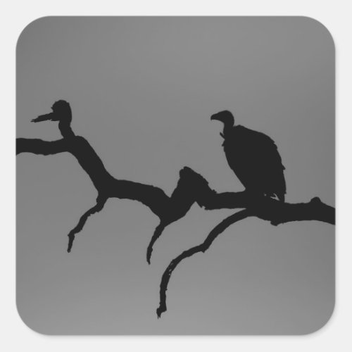Vulture Silhouette Square Sticker