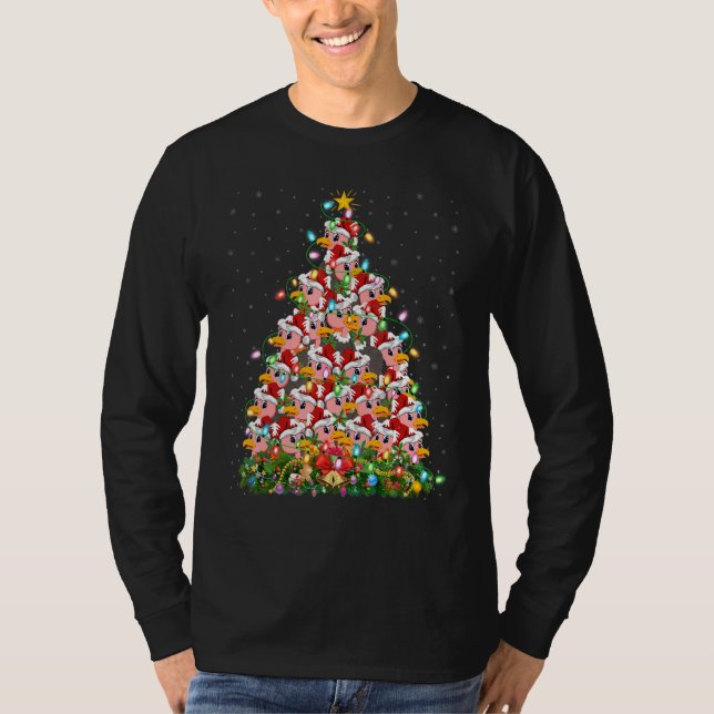 Vulture   Xmas Lights Santa Vulture Christmas Tree T-Shirt (Front)