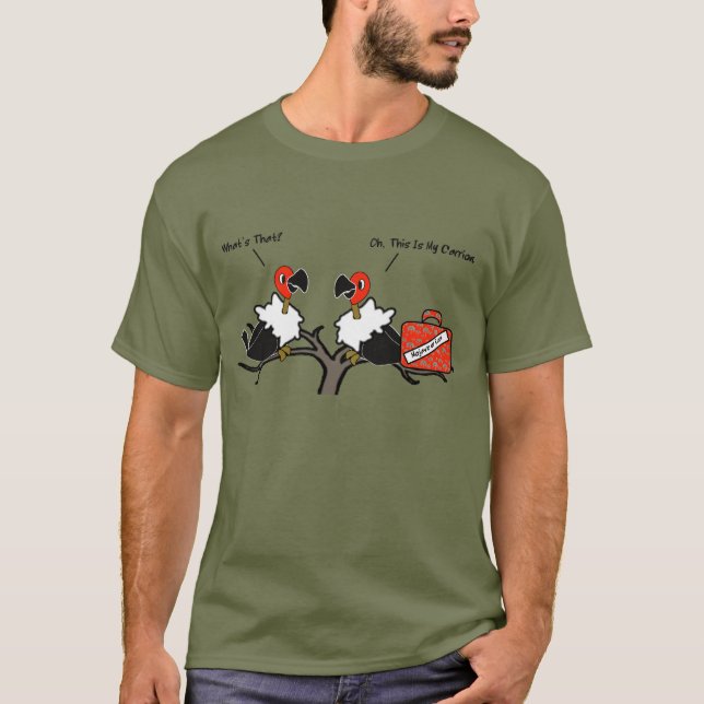 Vultures Carrion Carry-on Luggage Cartoon T-Shirt (Front)