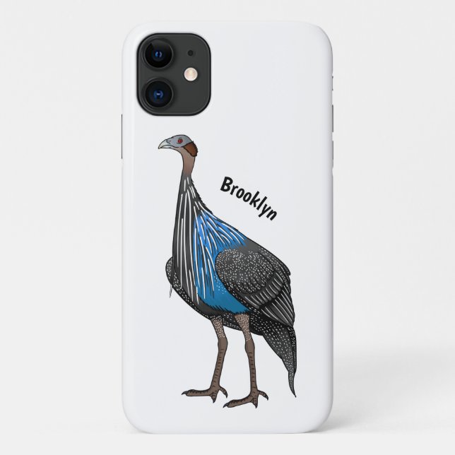 Vulturine guineafowl bird cartoon illustration Case-Mate iPhone case (Back)