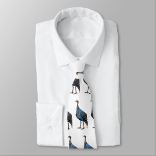 Vulturine guineafowl bird cartoon illustration  neck tie