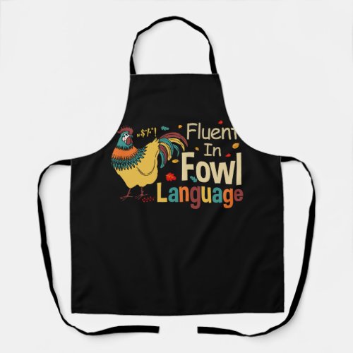 Vuntage Fluent In Fowl Language Funny Novelty Chic Apron