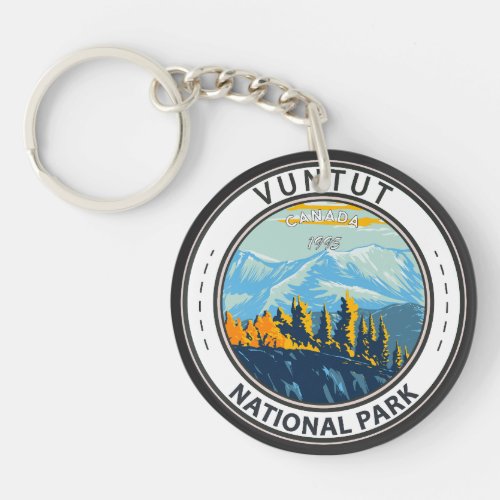 Vuntut National Park Canada Travel Art Vintage Keychain