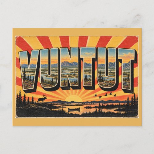 Vuntut YT Arctic Wetlands Boreal Forest Art Postcard