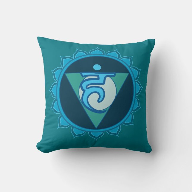 Vushuddha or Throat Blue Chakra Cushion (Front)
