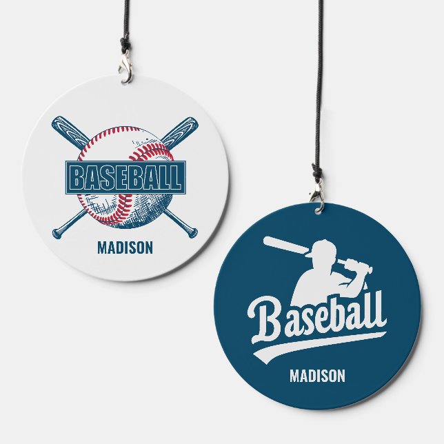 Vustom Name Baseball Wind Chime (Front & Back)