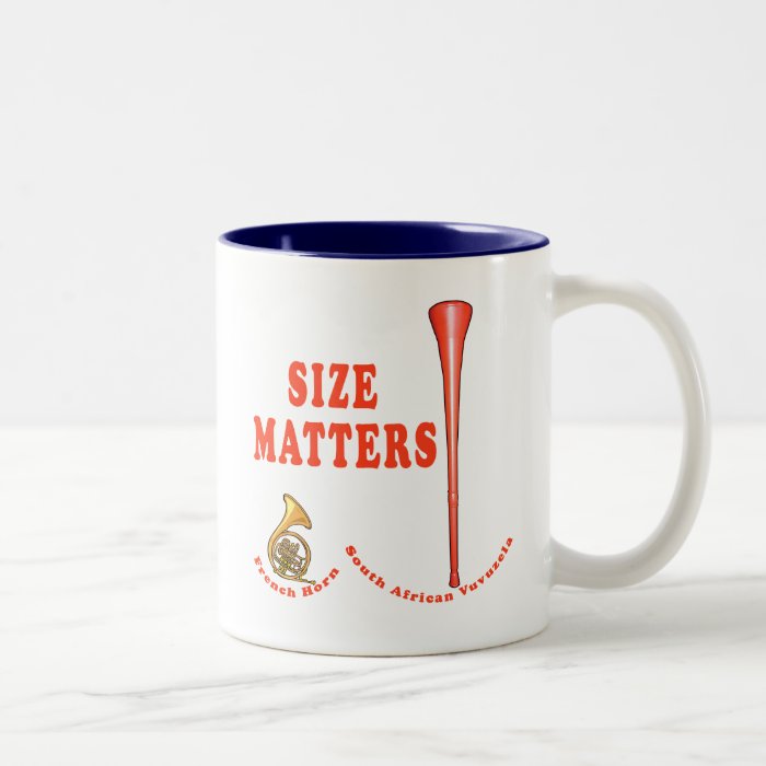 Vuvuzela Size Matters Funny Tshirt Design Mugs