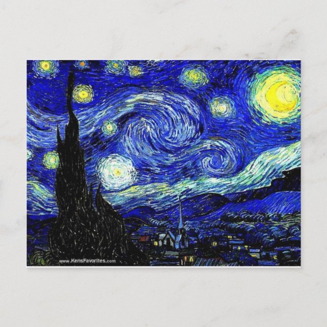 vVan Gogh Starry Night Fine Art Postcard (Front)