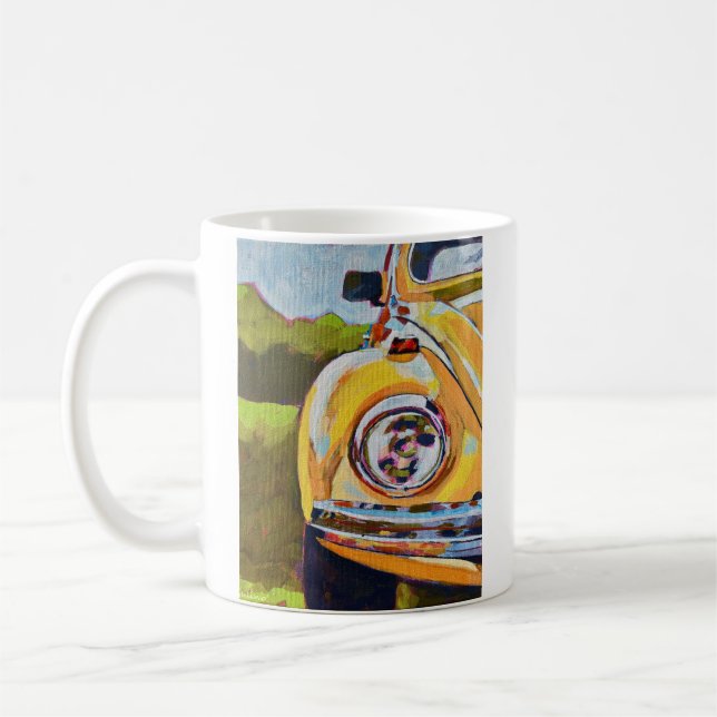 VW Bug Painting - Gift for VW Bug Lovers Coffee Mug (Left)