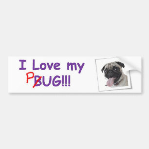 VW Fawn Pug Bumper Sticker