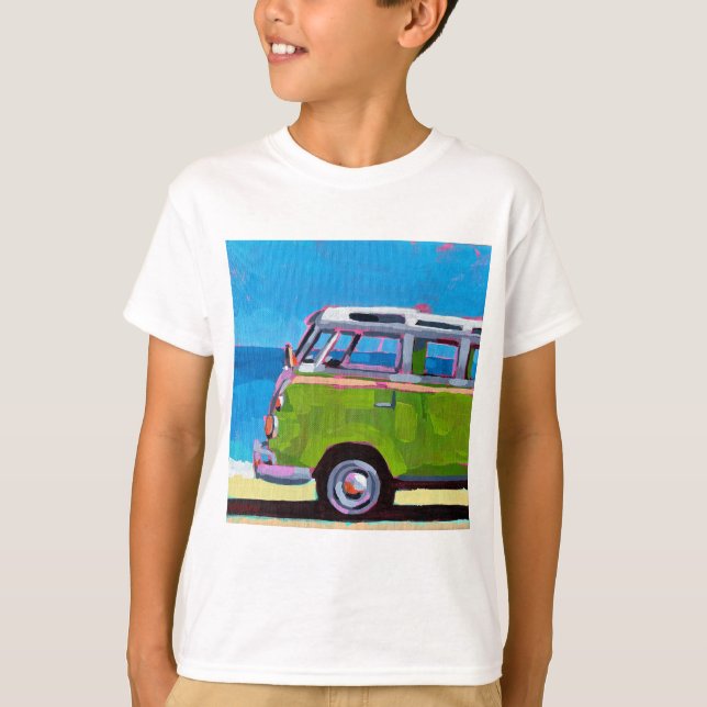 VW Van Painting - Gift for VW Van Enthusiasts T-Shirt (Front)