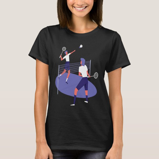 VXL Badminton Racquet Sport Woman Girl Strokes T-Shirt (Front)
