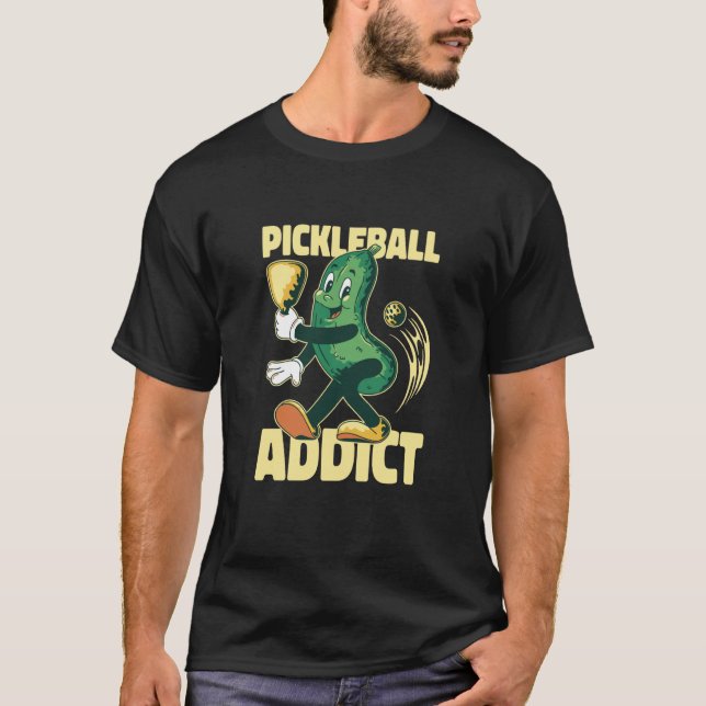 VXL Pickleball Green Cucumber Heart Love Paddle Ba T-Shirt (Front)