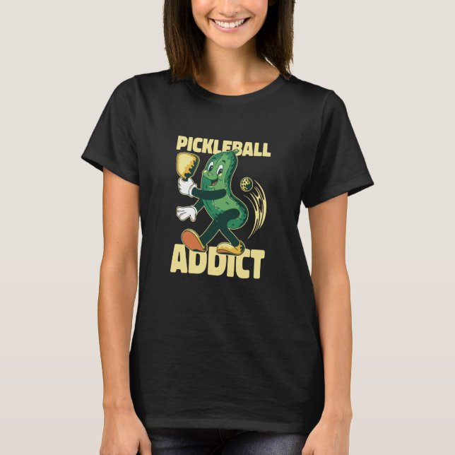 VXL Pickleball Green Cucumber Heart Love Paddle Ba T-Shirt (Front)