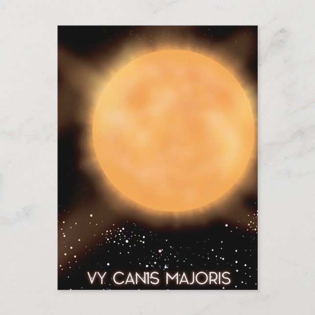 VY Canis Majoris Sun space art poster. Postcard (Front)