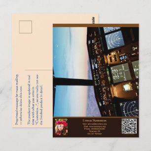 Vykort — Connect, Airplane Postcard