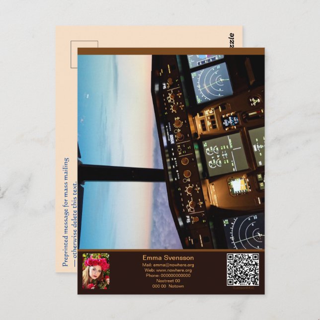 Vykort — Connect, Airplane Postcard (Front/Back)