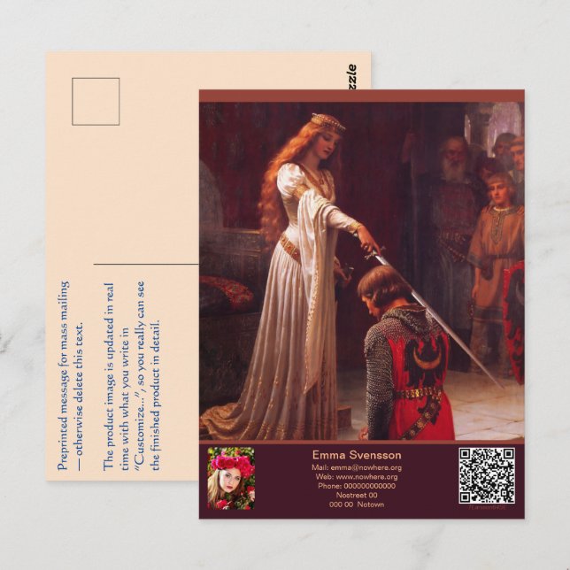 Vykort — Connect, Knight Postcard (Front/Back)