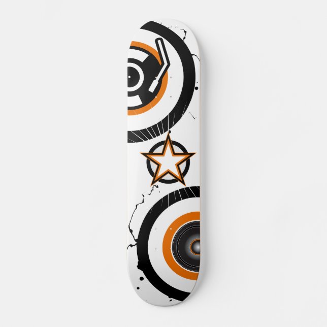 Vynil Star Skateboard White Deck (Front)