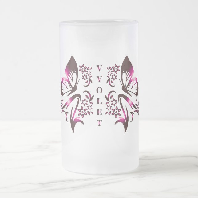 Vyolet Beer Glass Frosted Glass Beer Mug (Center)